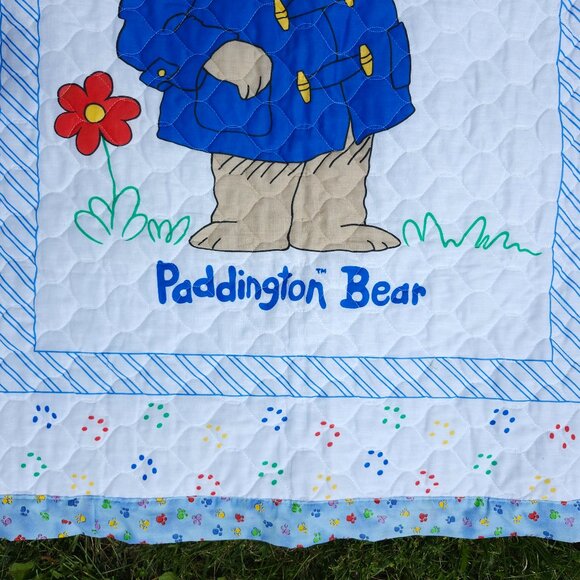 ADORABLE PADDINGTON BEAR BABY QUILT THROW BLANKET QUILTED Like New - Picture 3 of 4